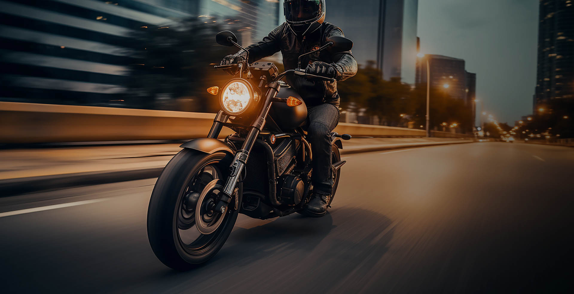 Photo Of A Man Riding A Motorcycle In Downtown