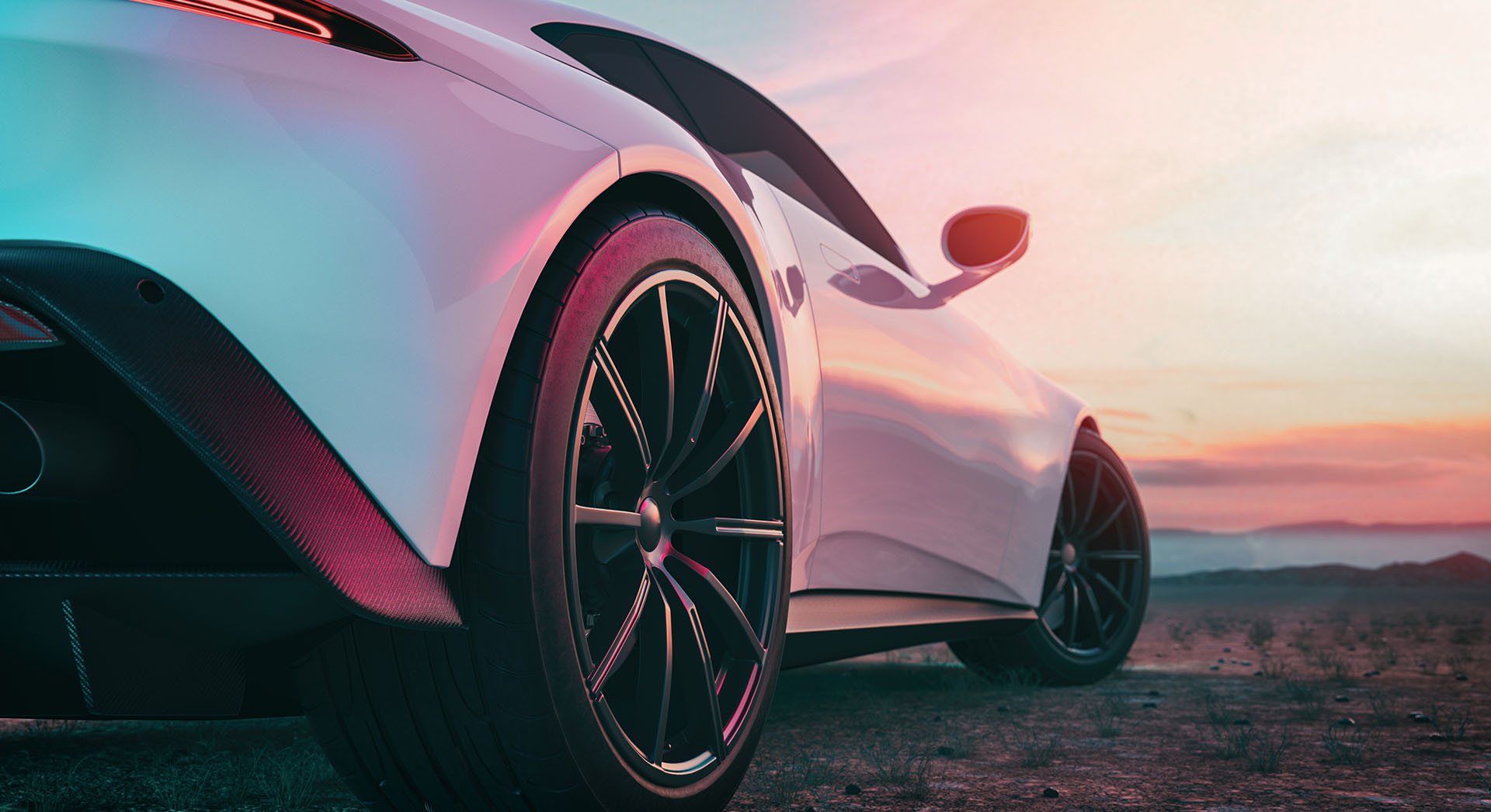 The Image In Back Of The Sports Car Scene Behind As The